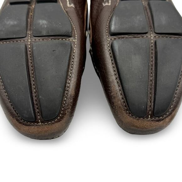 Prada Brown Pebbled Leather Loafers Shoes women’s EU 37 Italy Classic Slip-On - Picture 8 of 12